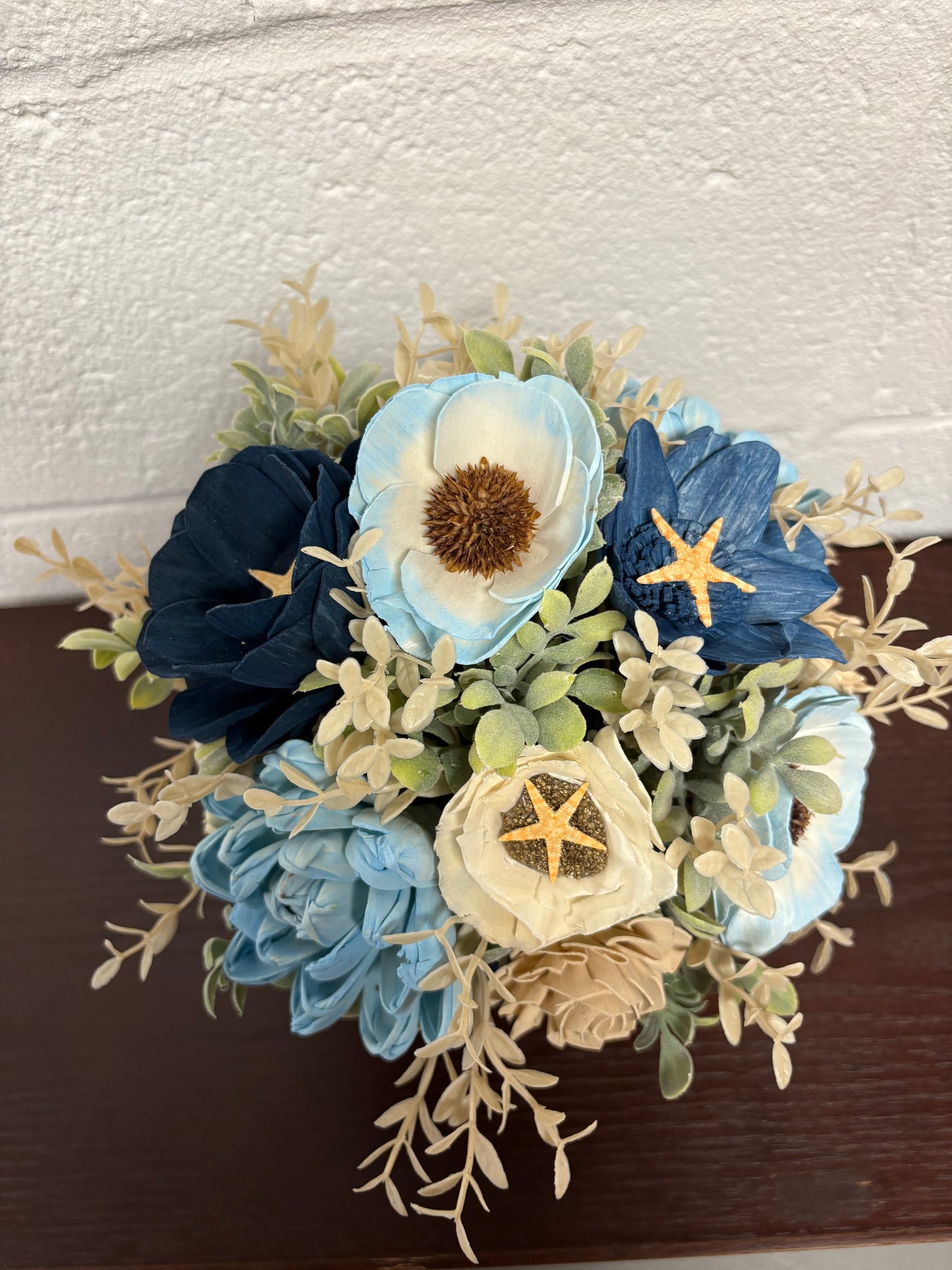 Beachy Wood Flower Arrangement