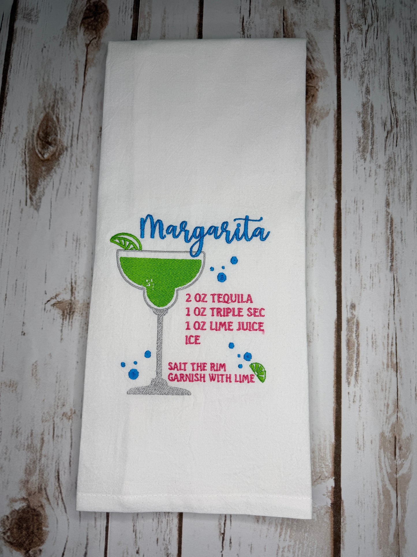 Embroidered Cocktail Recipe Towels