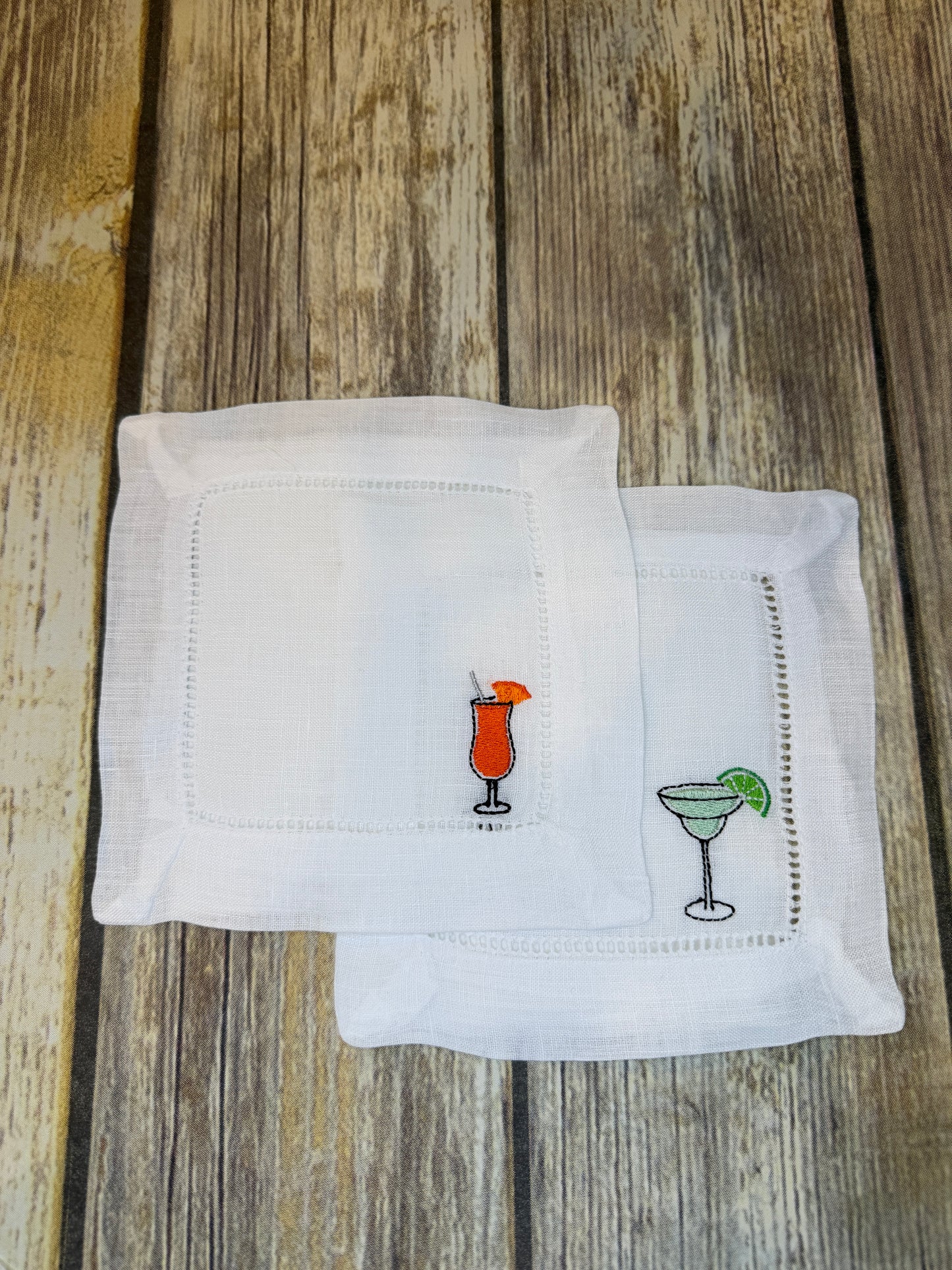 Embroidered Cocktail napkins - set of 2