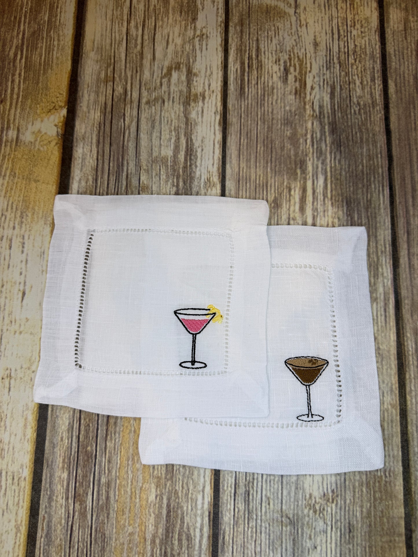 Embroidered Cocktail napkins - set of 2