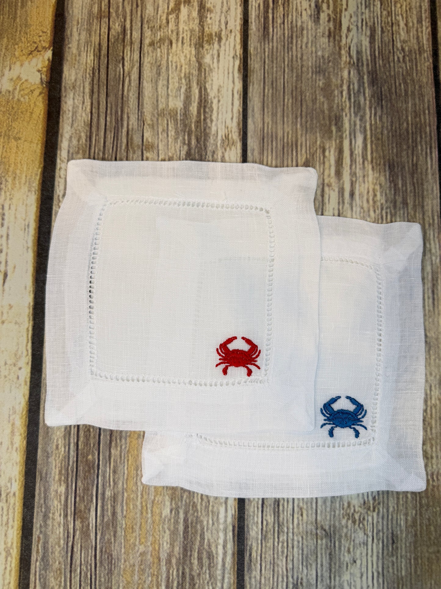 Embroidered Cocktail napkins - set of 2