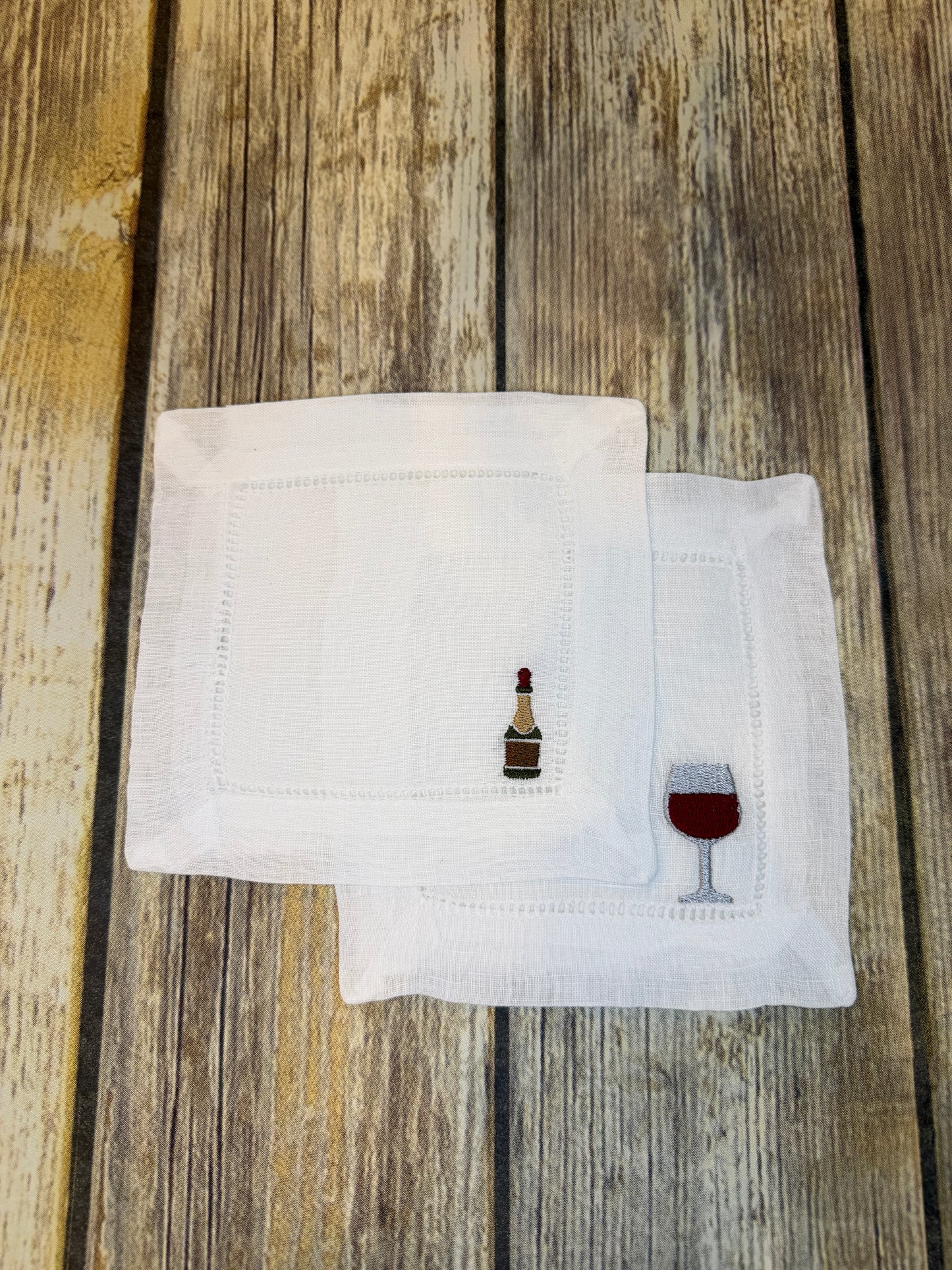 Embroidered Cocktail napkins - set of 2