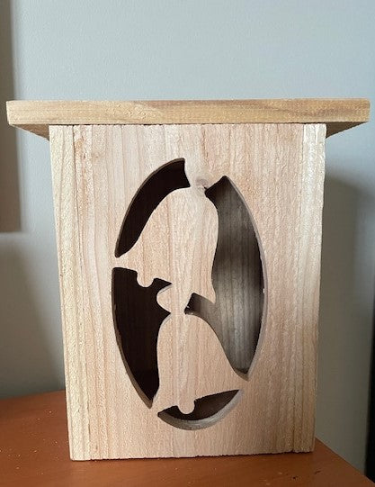 Jingle Bells Lantern w/LED tealight candle