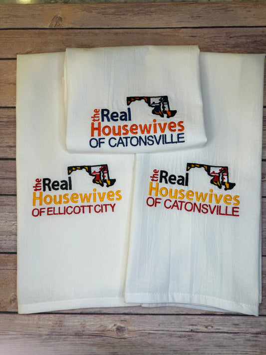 Embroidered Tea Towel Housewives...