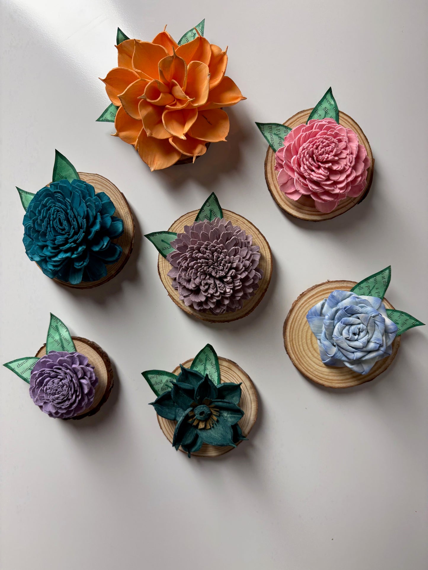 Wood Flower Magnet