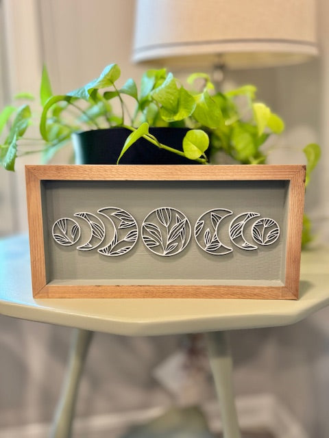 6x12 Floral Moon Phases Sign