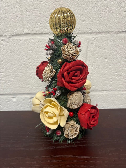 Small Holiday Wood Flower Tree