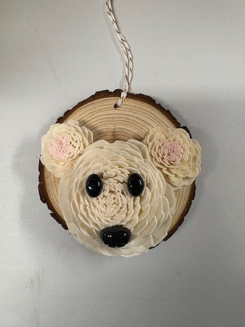 Wood Flower Ornament