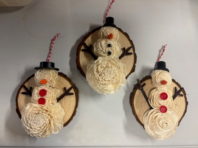 Wood Flower Ornament