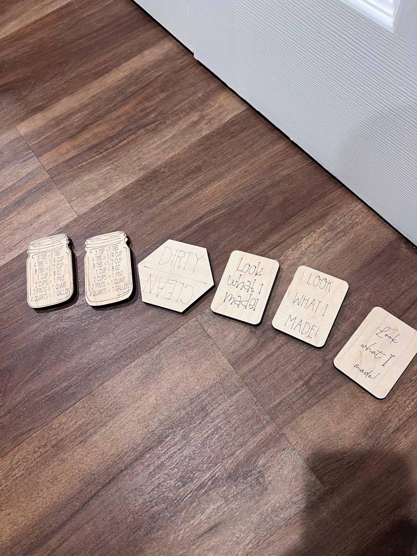 Wooden fridge magnets