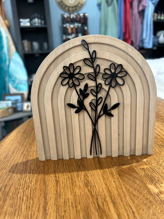 Flower Detail Rainbow Arch Sign