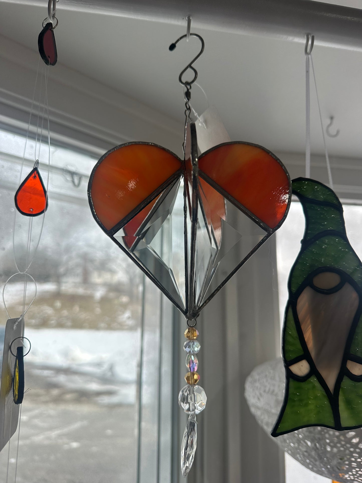 Stained Glass Orange Wind Spinner