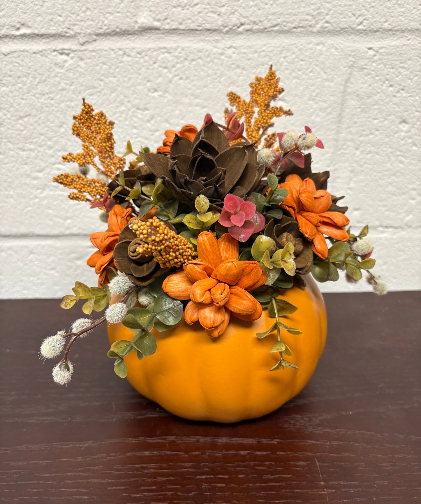 Fall Wood Flower Arrangement