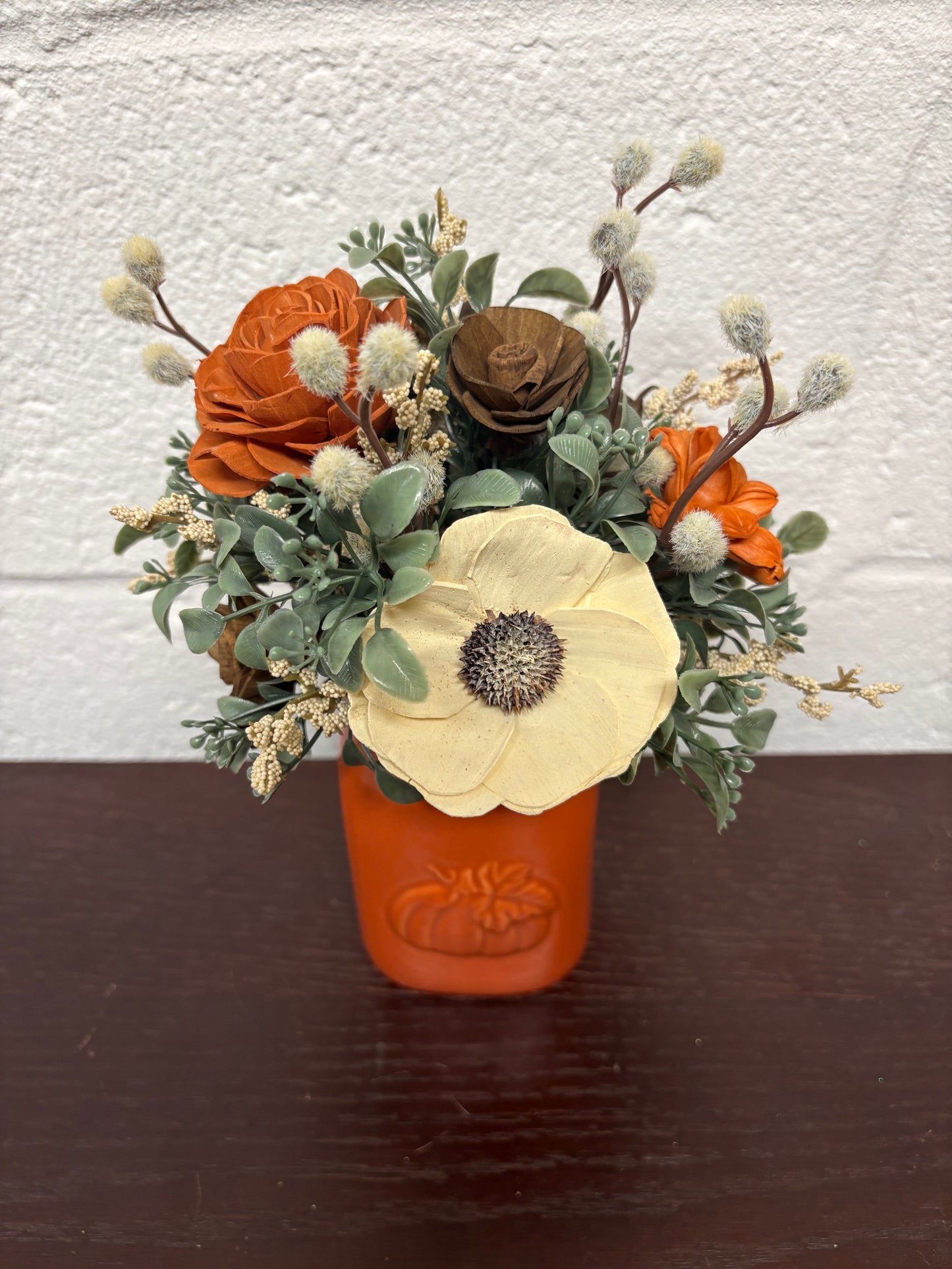 Fall Wood Flower Arrangement