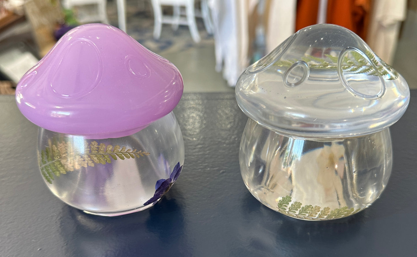 Resin Foliage Mushroom Jars