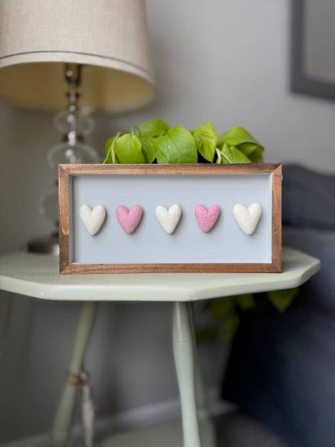 6x12in Wool Heart Sign