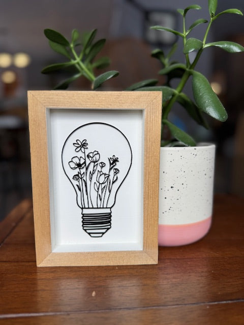 5x7 Floral Light Bulb Sign