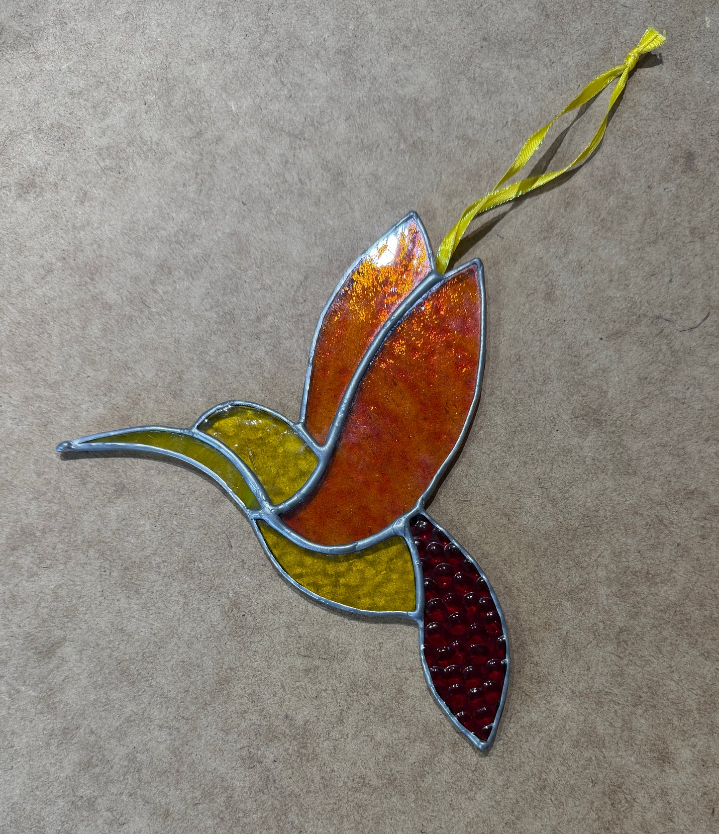 Orage hummingbird stained glass
