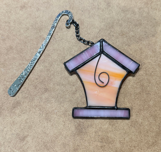 Orange birdhouse bookmark