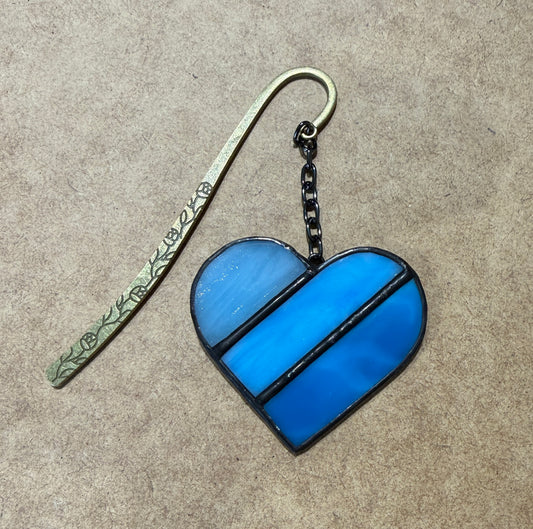 Blue heart bookmark