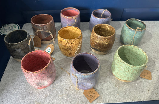 Sawdust and Clay Thumbprint tumblers