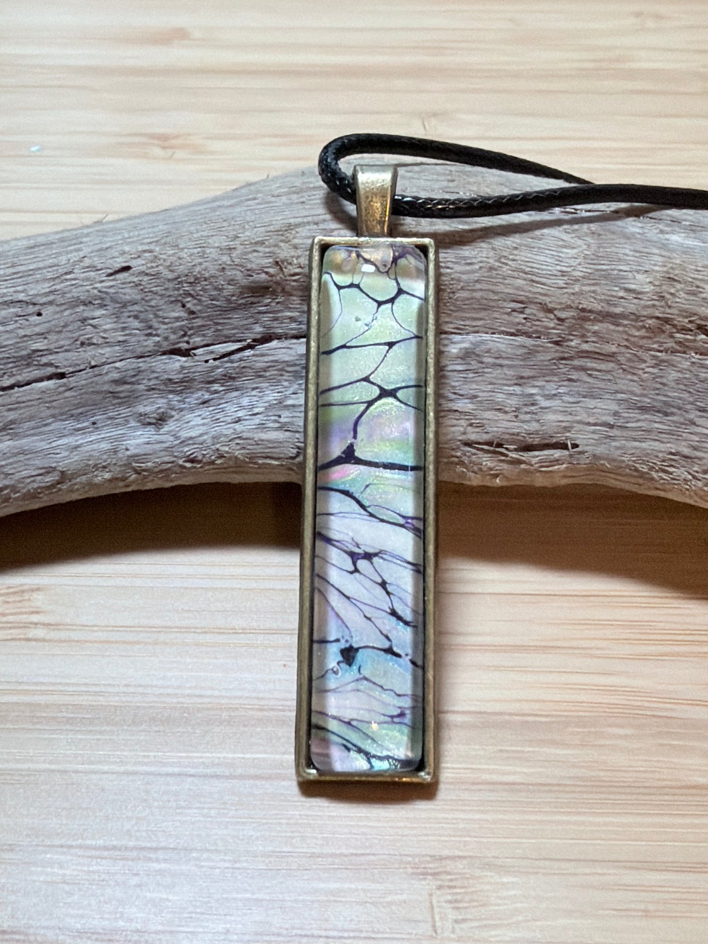 Rectangle Fluid Art Necklace