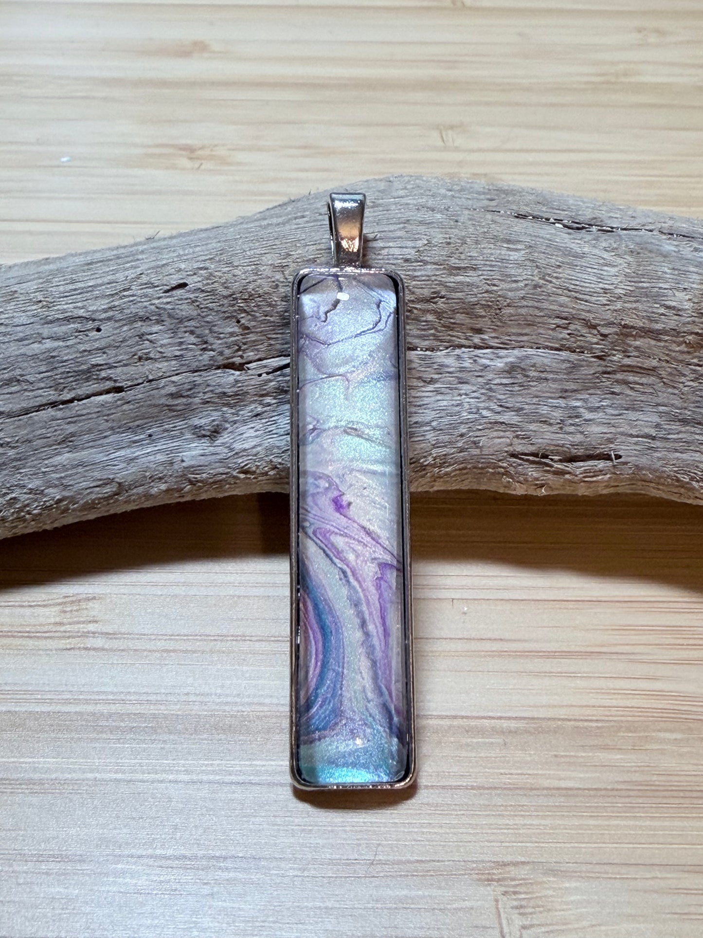 Rectangle Fluid Art Necklace