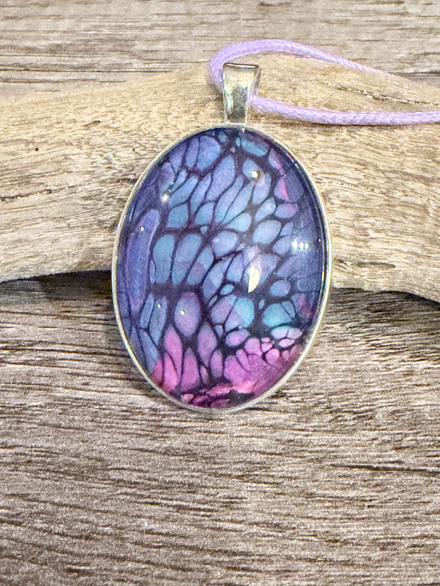 Oval Fluid Art Necklace