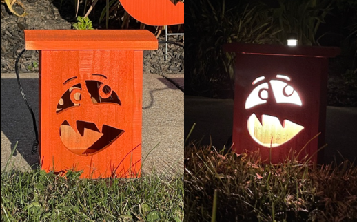 HL05 – Halloween Cedar Lantern w/LED tealight candle (color: natural)