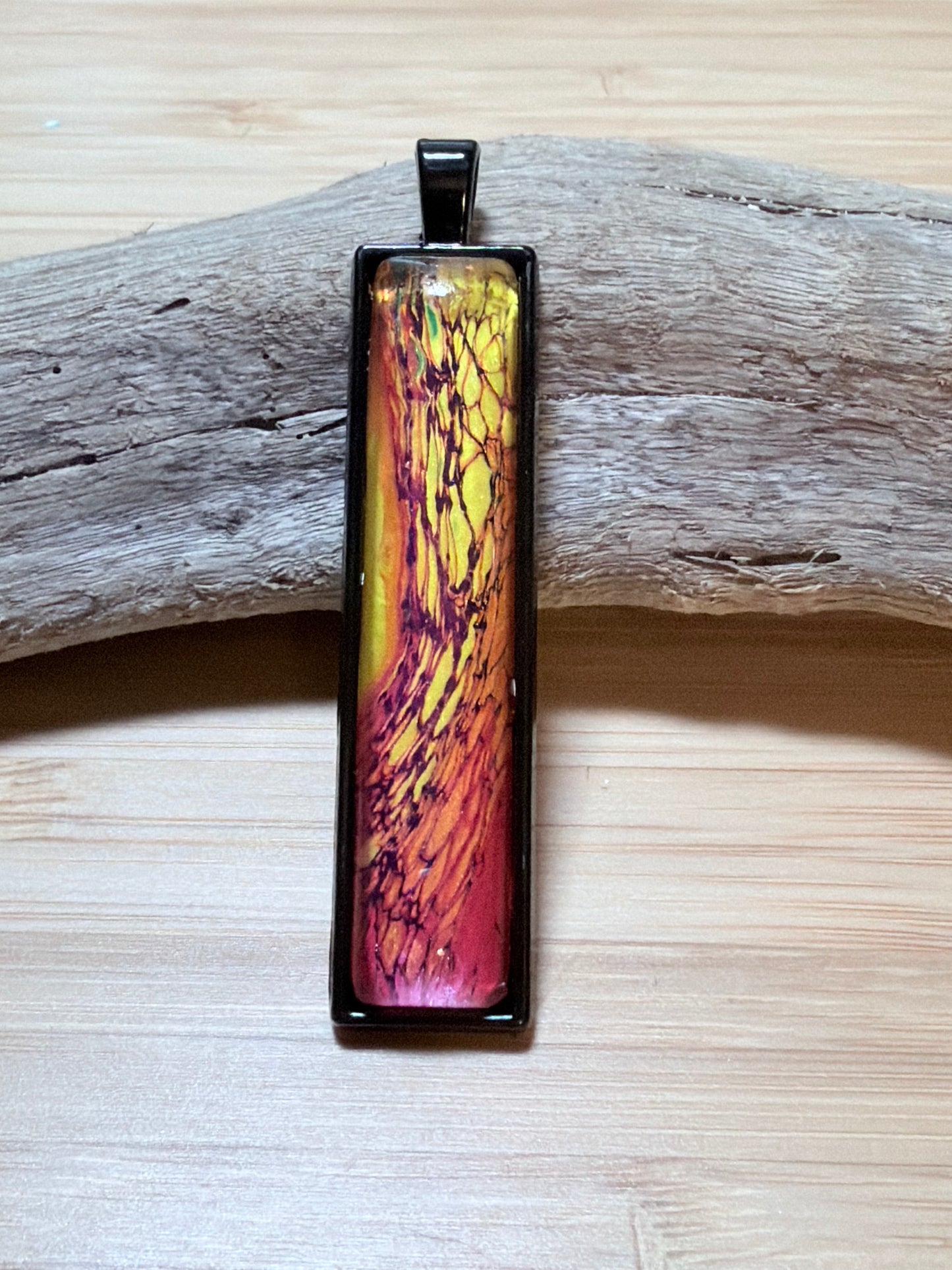 Rectangle Fluid Art Necklace