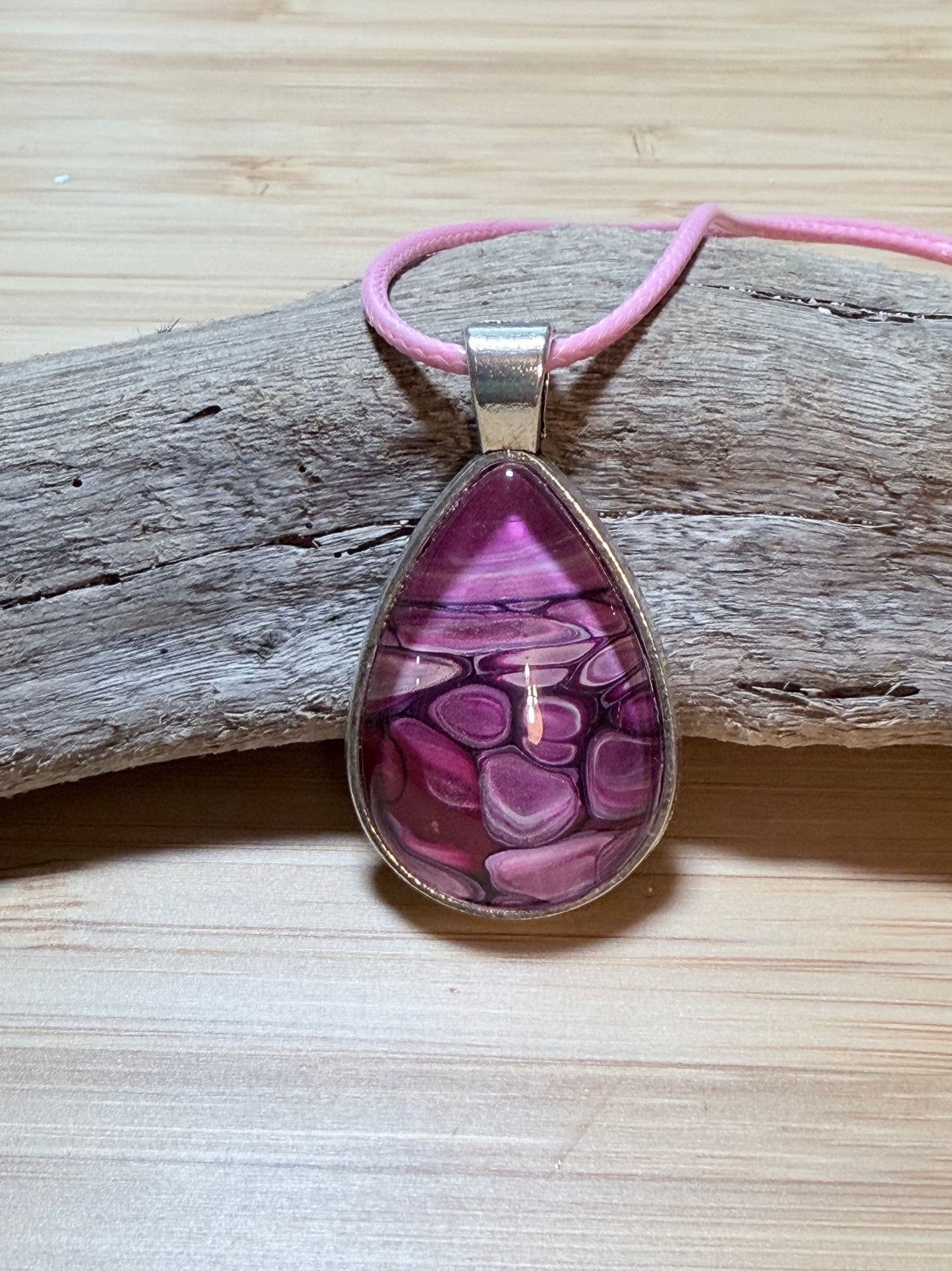 Tear Drop Fluid Art Necklace