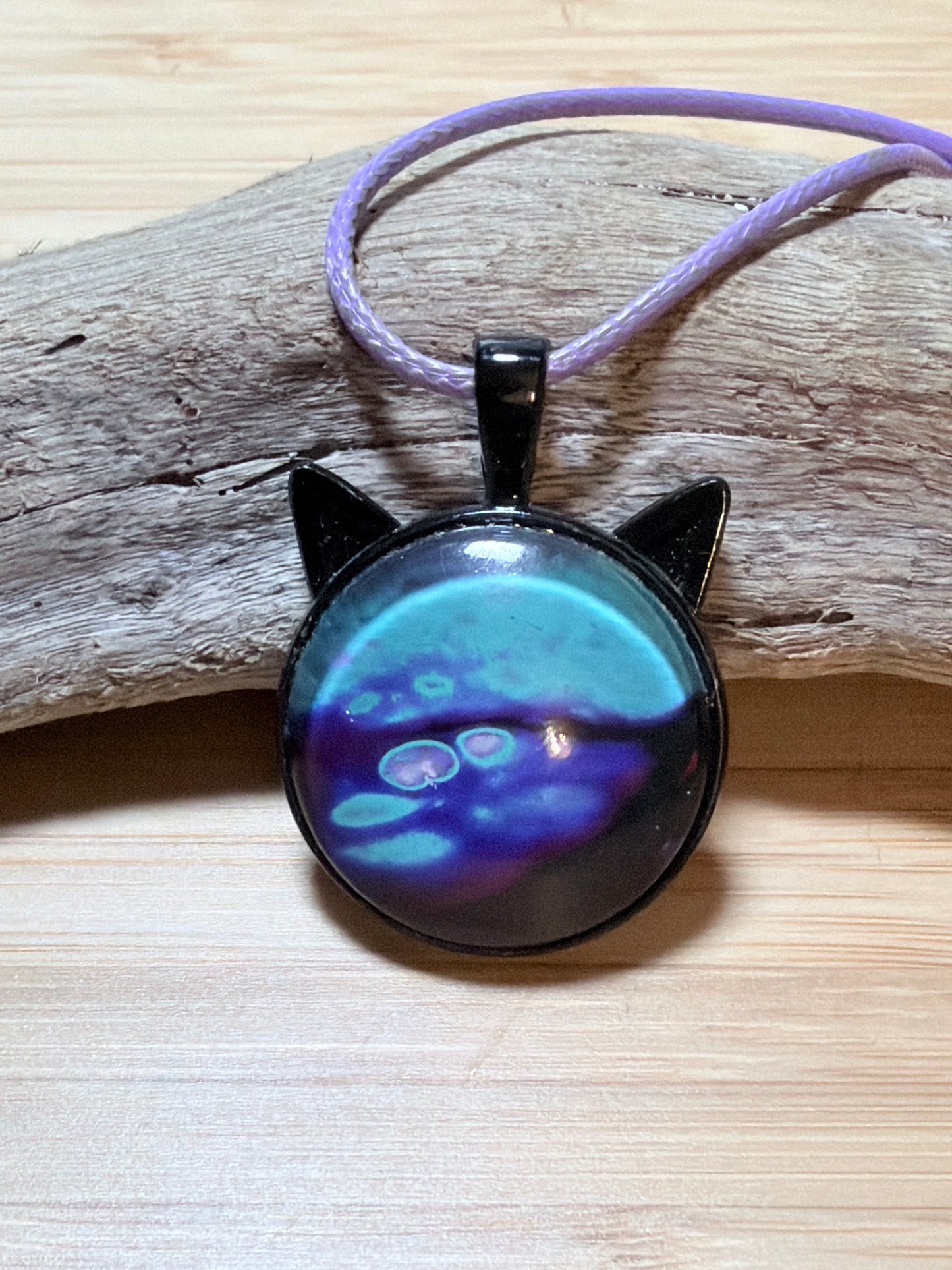 Cat Fluid Art Necklace
