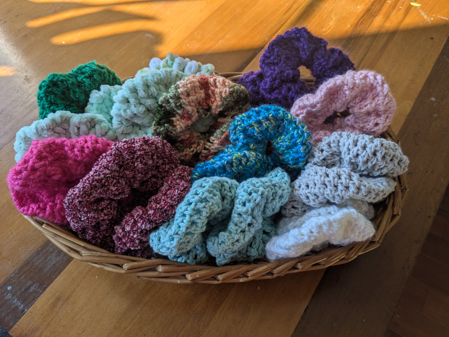 Crochet scrunchies