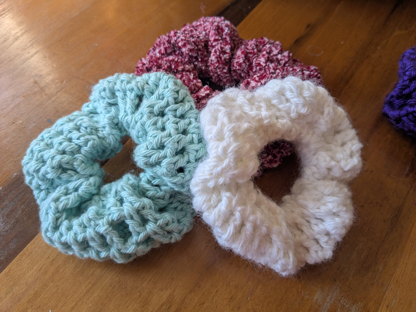 Crochet scrunchies