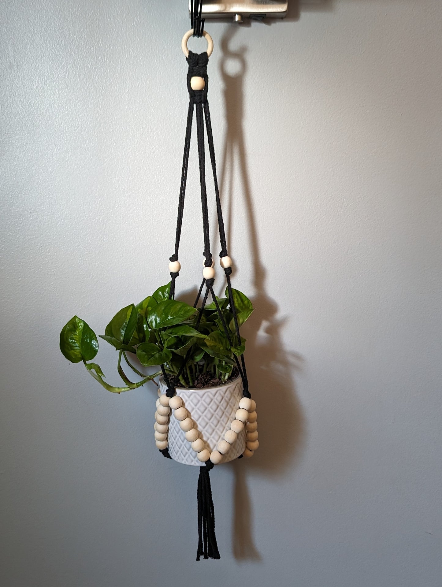 Macrame Beaded Plant Hanger