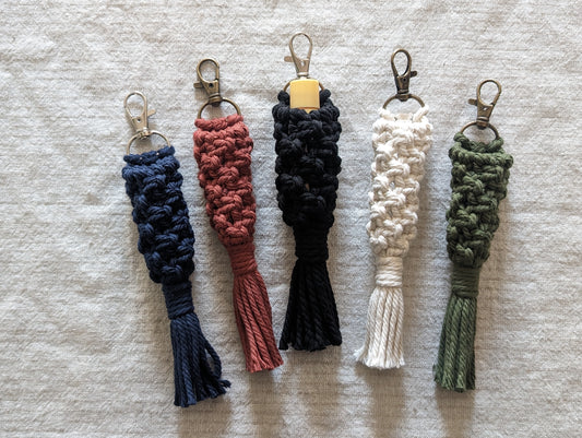 Macrame Chapstick Holder Keychain