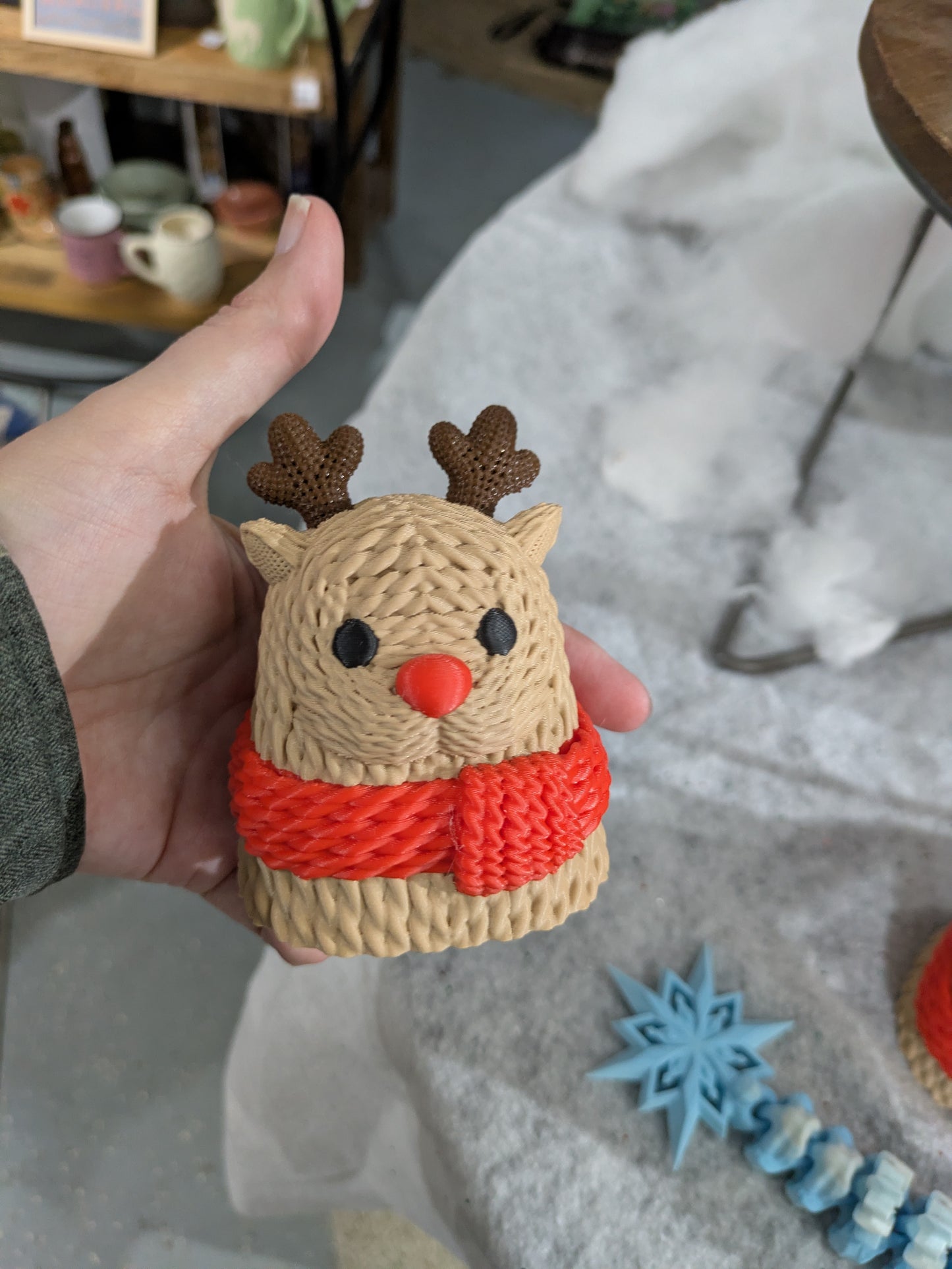 Crochet  plastic Reindeer hidden storage