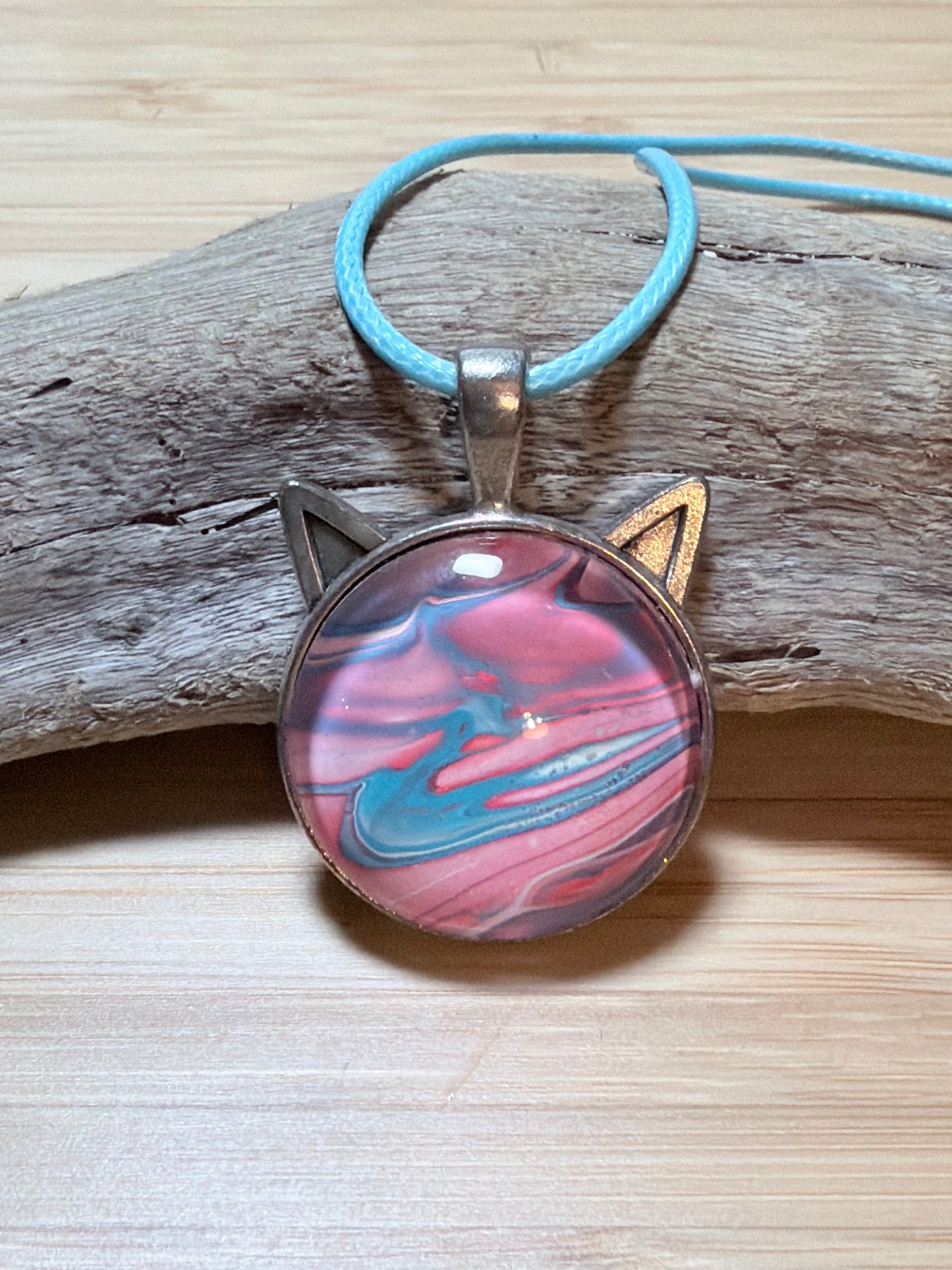 Cat Fluid Art Necklace