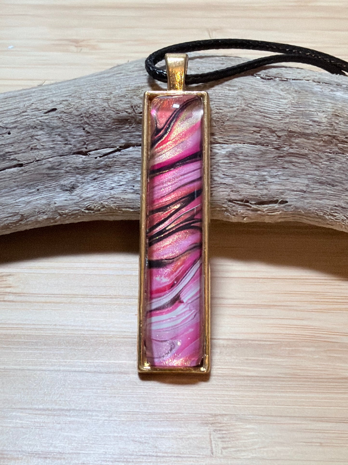 Rectangle Fluid Art Necklace
