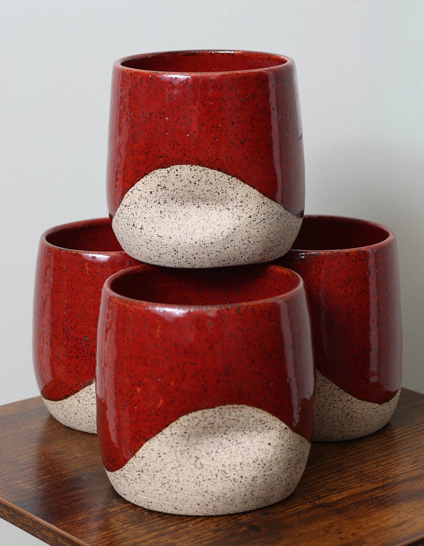 Sawdust and Clay Thumbprint tumblers