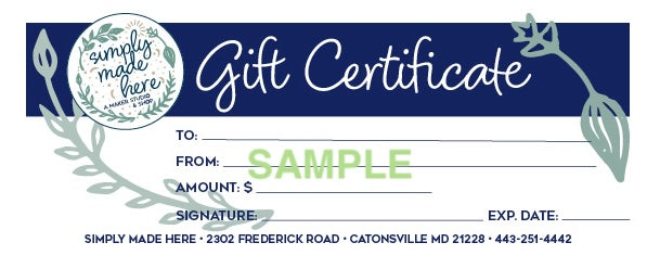 simply made here gift card