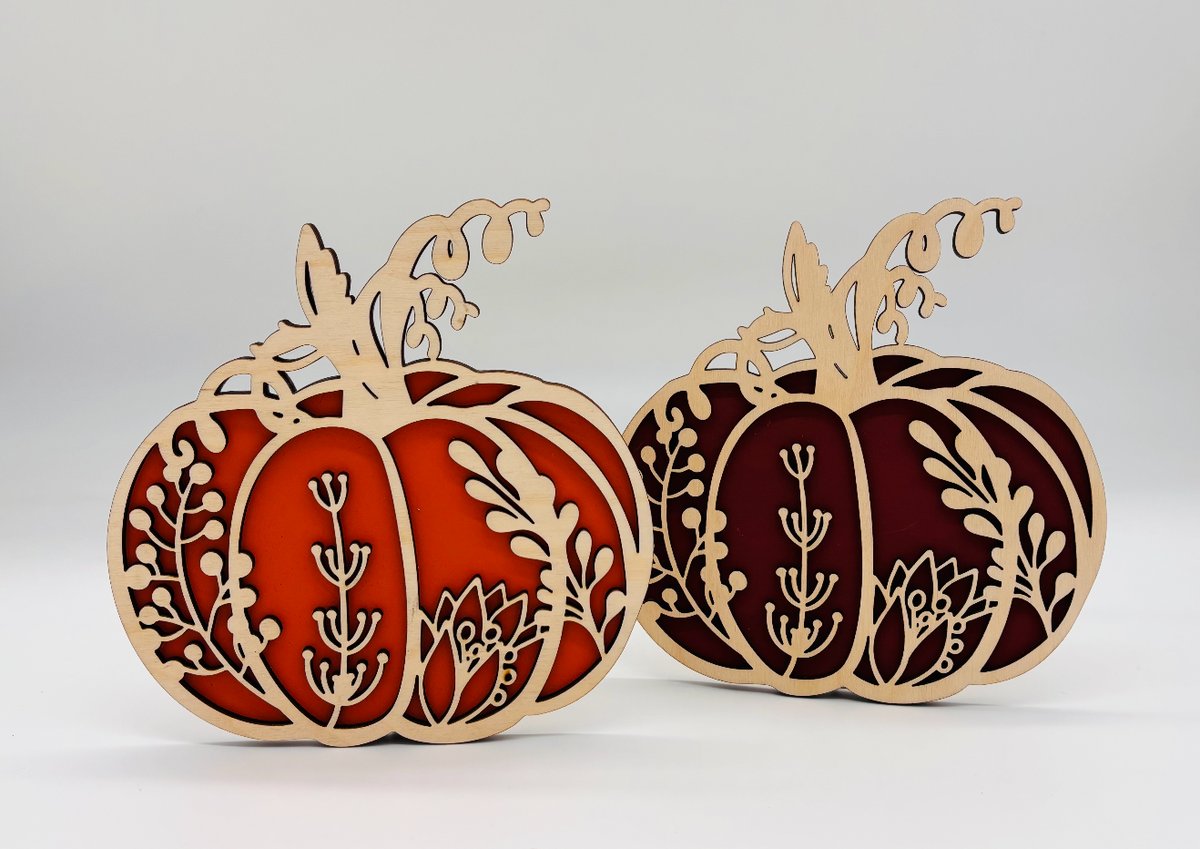 Pumpkins - Floral Wood