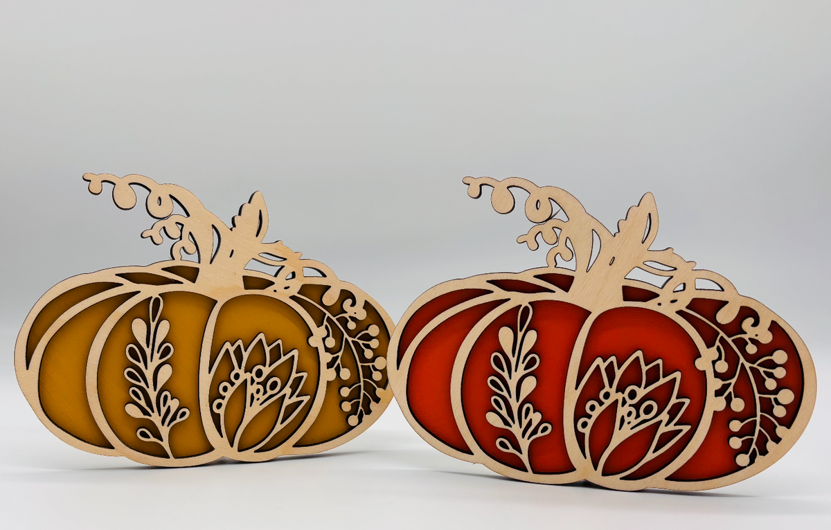 Pumpkins - Floral Wood