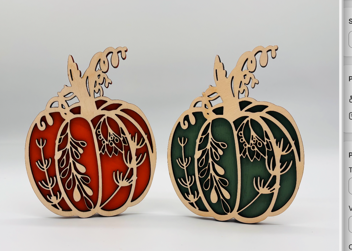 Pumpkins - Floral Wood