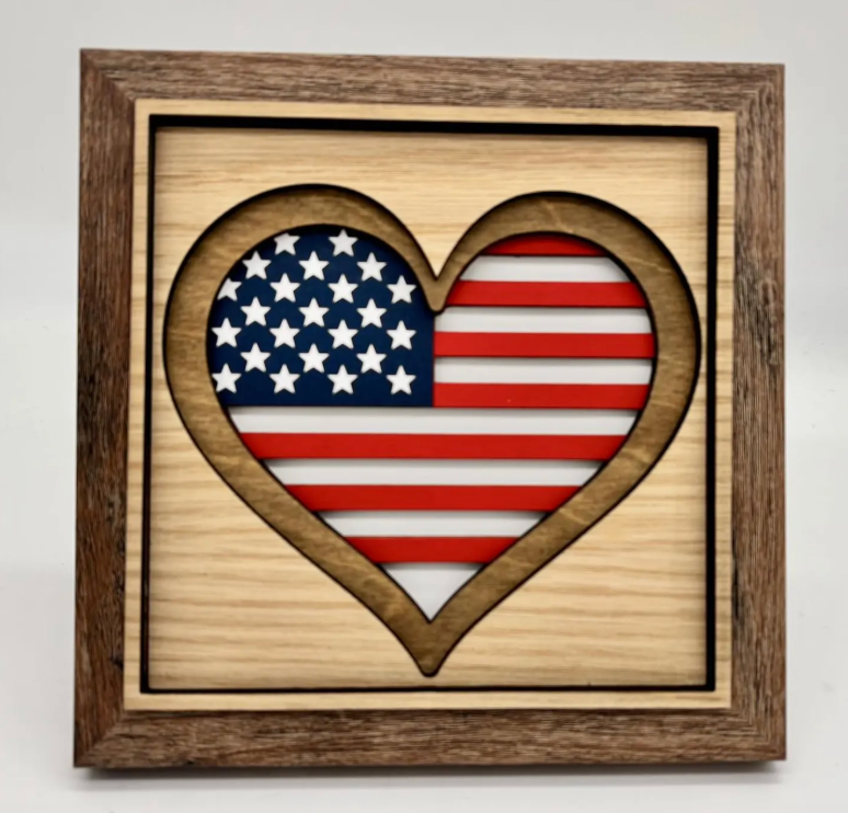 Layered American Flag - 7 in