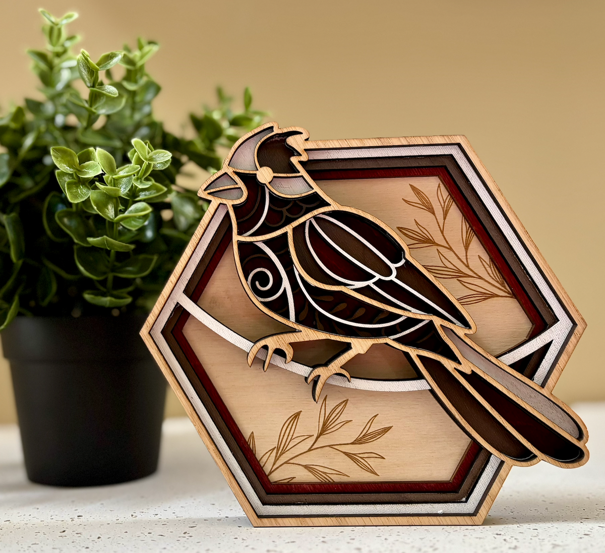 5-layered wooden mandalas