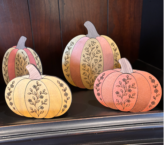 Floral Vine Engraved Pumpkin