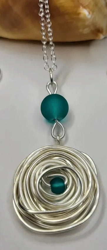 Sea glass swirl necklace