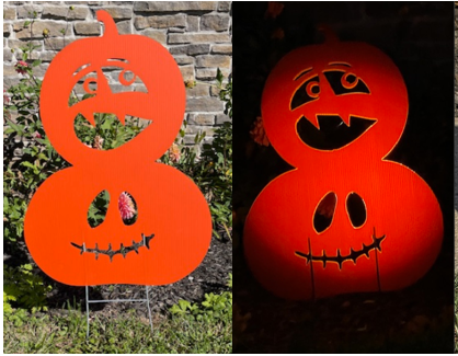 Stacked Pumpkin Halloween Lawn Deco