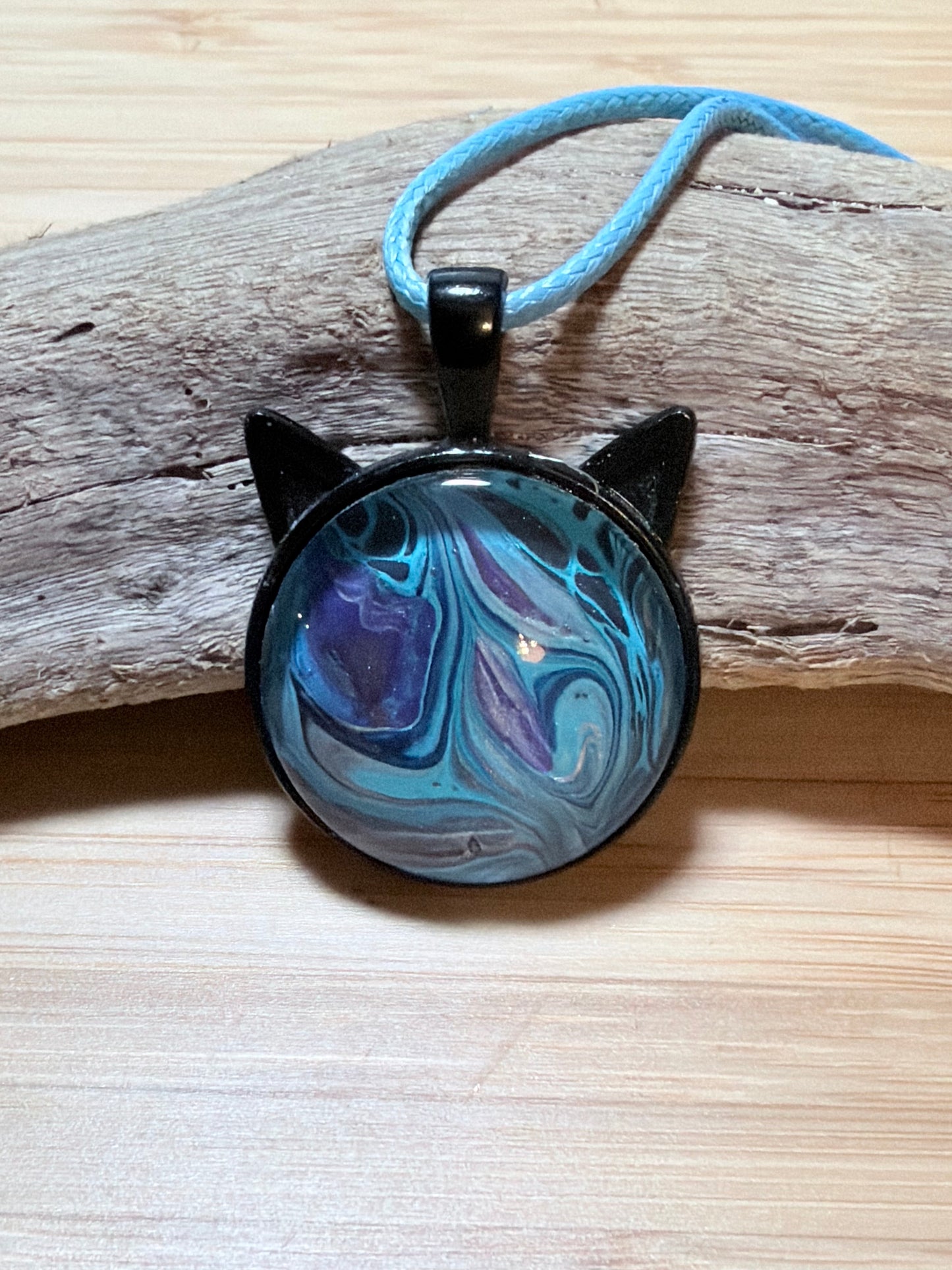Cat Fluid Art Necklace